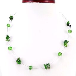 Kétsoros krómdiopszid nyaklánc