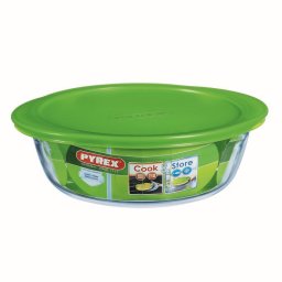 Pyrex Cook & Store kerek üveg sütőtál + műanyag fedő 20 cm 203055