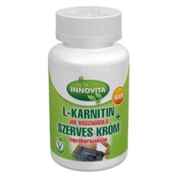 Innovita L-karnitin + Szerves Króm tabletta - 30 db tabletta