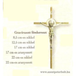 Gravírozott fémkereszt