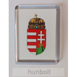 Magyar címer fehér alapon hűtőmágnes (műanyag keretes)