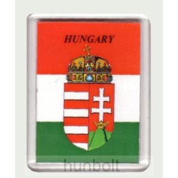 Magyar címer Hungary felirattal hűtőmágnes (műanyag keretes mágnes)