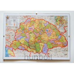 Üveglapos falikép, Nagy - Magyarország térkép 21X30 cm