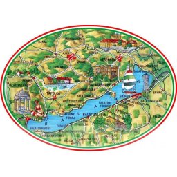 Ovális Balaton térkép matrica 12x8,5 cm