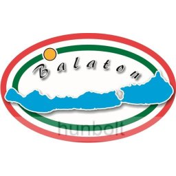 Ovális Balaton térkép kék matrica 12x8,5 cm