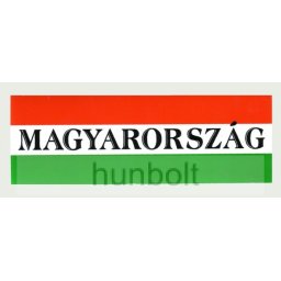 Nemzeti színű Magyarország felirattal matrica 20X7 cm