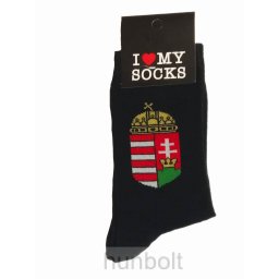 Magyar címeres fekete zokni 36-40
