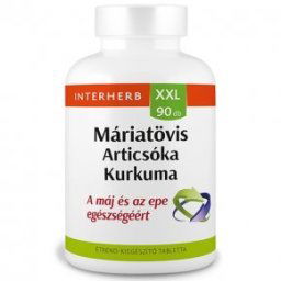 Interherb XXL máriatövis, articsóka, kurkuma tabletta - 90db