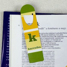 Zöld csíkos könyvjelző