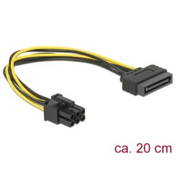 PCIe VGA tapkabel atalakito 6 pin (SATA-rol) Delock 82924