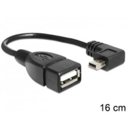 USB A(F)/B Mini-B L alaku (USB Host/OTG kabel) Delock 83245