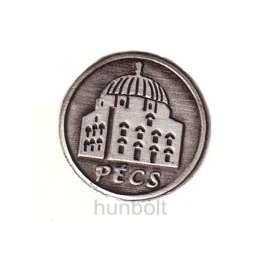 Ón Pécs címkés talpas pálinkás pohár (tulipános, grappás pohár) 85ml ón Pécs címer 6db