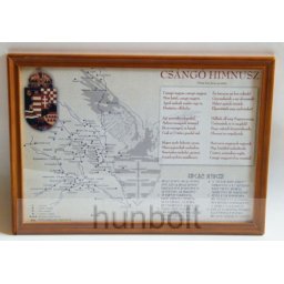 Asztalra tehető és falra akasztható üveglapos képkeretes csángó himnusz 21X30 cm