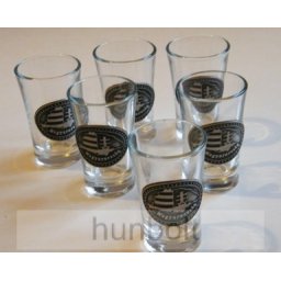 Nagy-Magyarország ón címkés pálinkás pohár 6 db, 47 ml/db