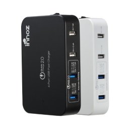 Innoz QC-4 Quick-Charge 4-Port USB töltőállomás 10.2A fekete