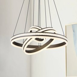 Globo Grouni LED hanging light, Ø 60 cm, titanium-coloured, CCT, metal