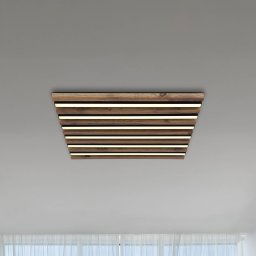 Globo Hayden LED ceiling lamp, length 45 cm, black/dark wood