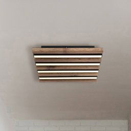 Globo Hayden LED ceiling lamp, length 30 cm, black/dark wood
