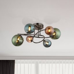 Globo Riha ceiling lamp, Ø 65 cm, colourful, glass/metal