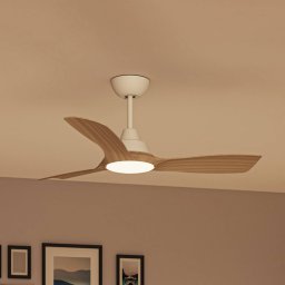Philips LED fan Olas, Ø 106 cm, brown/white, quiet