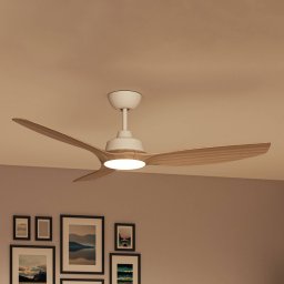 Philips LED fan Olas, Ø 132 cm, brown/white, quiet