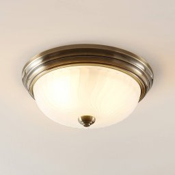 Lindby Pakka ceiling light, brass-coloured, glass, 31 cm, E27