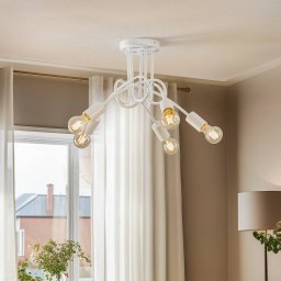 Lamkur Joiy ceiling light, crossed, 5-bulb, white