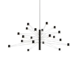 kdln LED hanging light POLAR 20.2, Ø 107 cm black 20-bulb dimmable