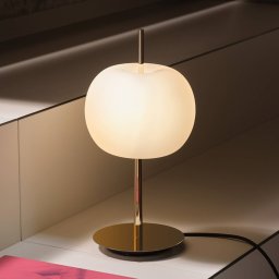 kdln LED table lamp KUSHI, brass, height 32 cm, dimmer CCT
