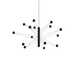 kdln LED hanging light POLAR 15.2, Ø 93 cm, black 15-bulb dimmable