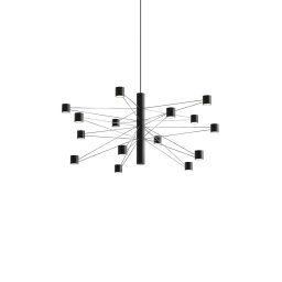 kdln LED hanging light POLAR 15.1, Ø 77 cm, black 15-bulb, dimmable
