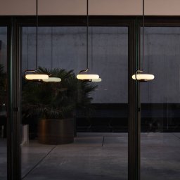 kdln LED pendant light TRATTO, black, Ø 27 cm, metal/glass