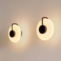 kdln LED wall light TRATTO, black, Ø 27 cm, metal/glass