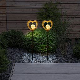 Näve Heart solar light, ground spike LED warm white, 2x