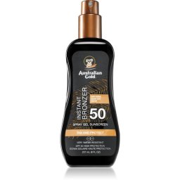 Australian Gold Spray Gel Sunscreen With Instant Bronzer Bronzing Spray SPF 50 237 ml