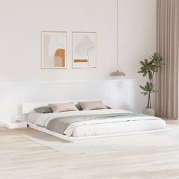 vidaXL Bed Frame White 200 x 200 cm Wood