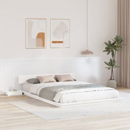 vidaXL Bed Frame White 140 x 200 cm Wood