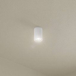 SOLLUX LIGHTING Carbon ceiling light, white, height 10 cm, aluminium