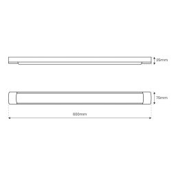 Milagro Lighting LED ceiling light Batten, length 60 cm, aluminium, black, 4,000 K