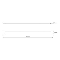 Milagro Lighting LED ceiling light Batten, length 90 cm, aluminium, white, 4,000 K