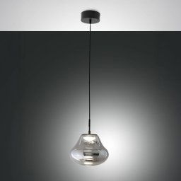 Fabas Luce Deva LED pendant light, grey, glass, Ø 25 cm, CCT, dimmable