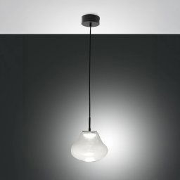 Fabas Luce Deva LED pendant light, clear, glass, Ø 25 cm, CCT, dimmable