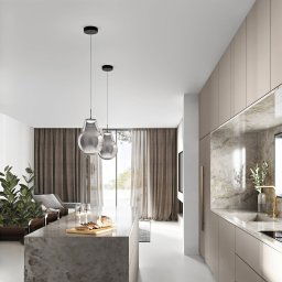 Fabas Luce Noa LED pendant light, grey, glass, Ø 25 cm, CCT, dimmable
