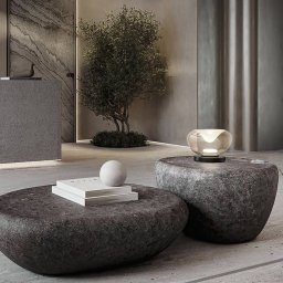 Fabas Luce LED table lamp Brena, cognac, glass, CCT, dimmable