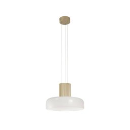 Fabas Luce LED pendant light Lunar, white/gold, glass, CCT, dimmable