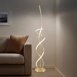 ONLI Kira LED floor lamp, height 140 cm, gold-coloured, metal, 4000K