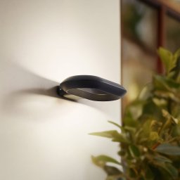 Lucande LED outdoor wall light LOOP, black, IP44, metal