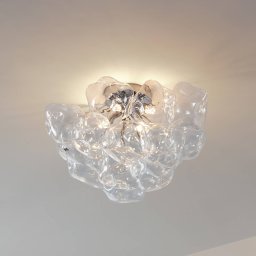 Lucande Diborah ceiling light, clear, Ø 49 cm, glass, G9