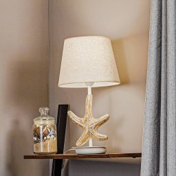 ONLI Stellina table lamp, fabric shade, starfish design