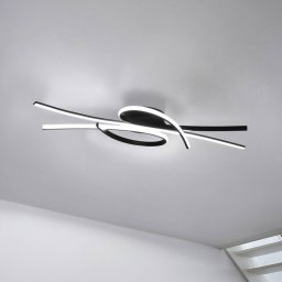 FISCHER & HONSEL LED ceiling lamp Biba, black, length 100 cm, metal, CCT